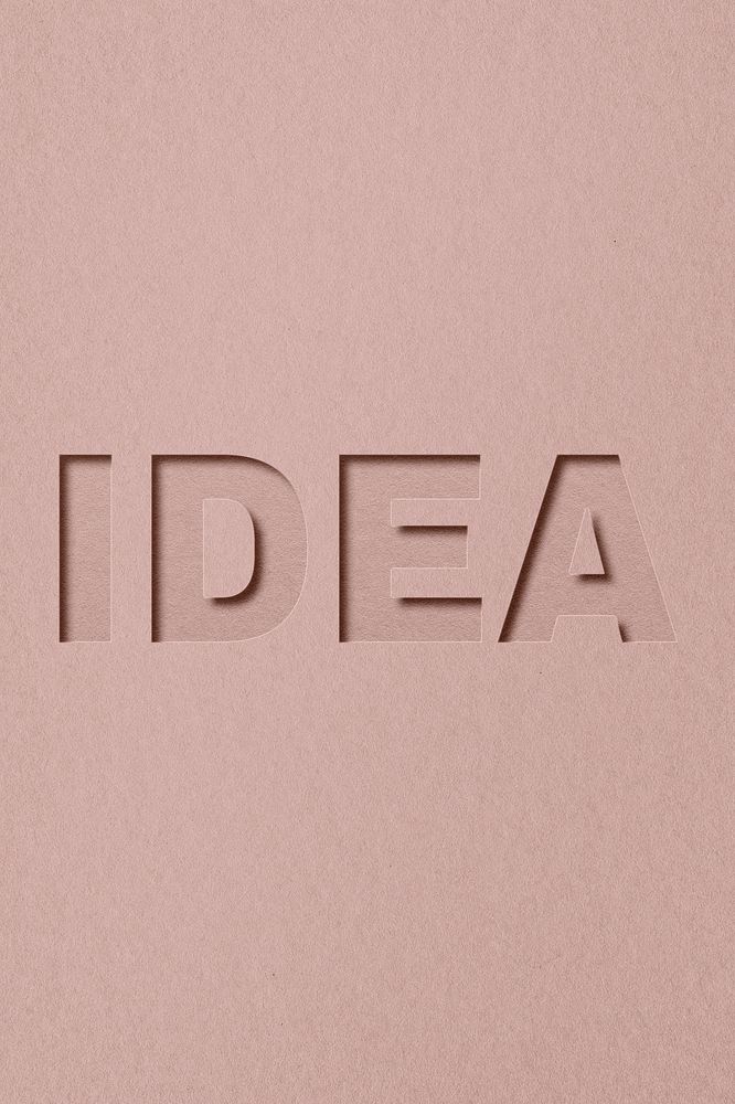 Idea text cut-out font typography