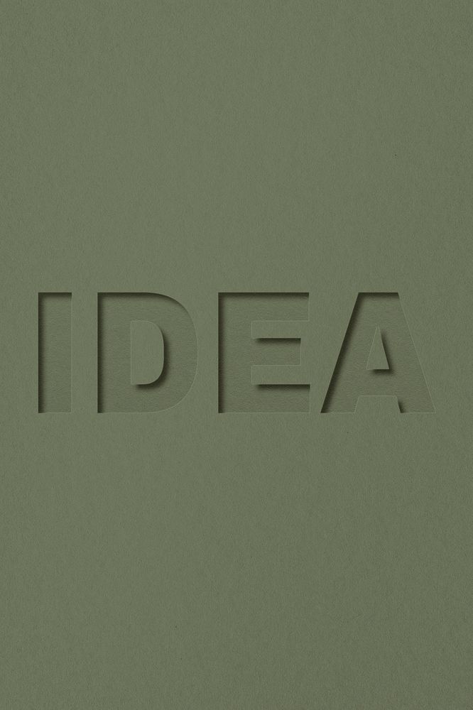 Idea word bold font typography paper texture
