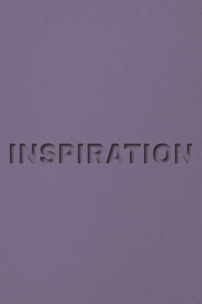 Inspiration word bold font typography paper texture