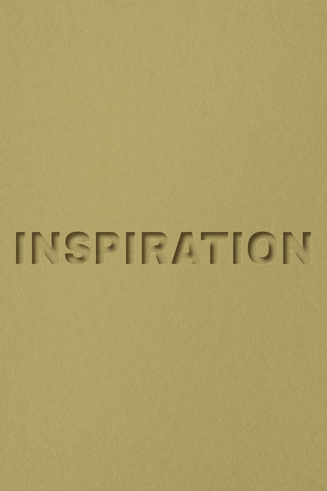 Inspiration word paper cut font typography