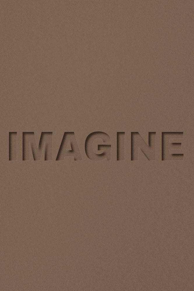 Imagine word bold paper cut font typography