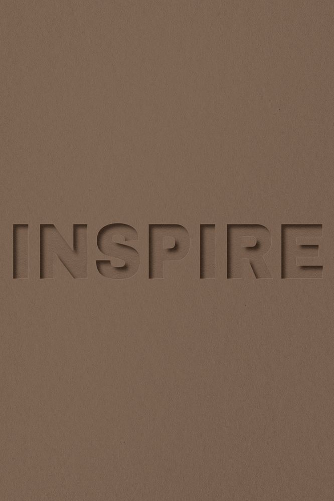 Inspire word paper cut font typography