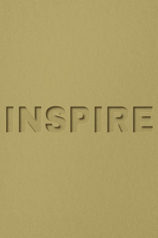 Inspire word paper cut lettering paper texture
