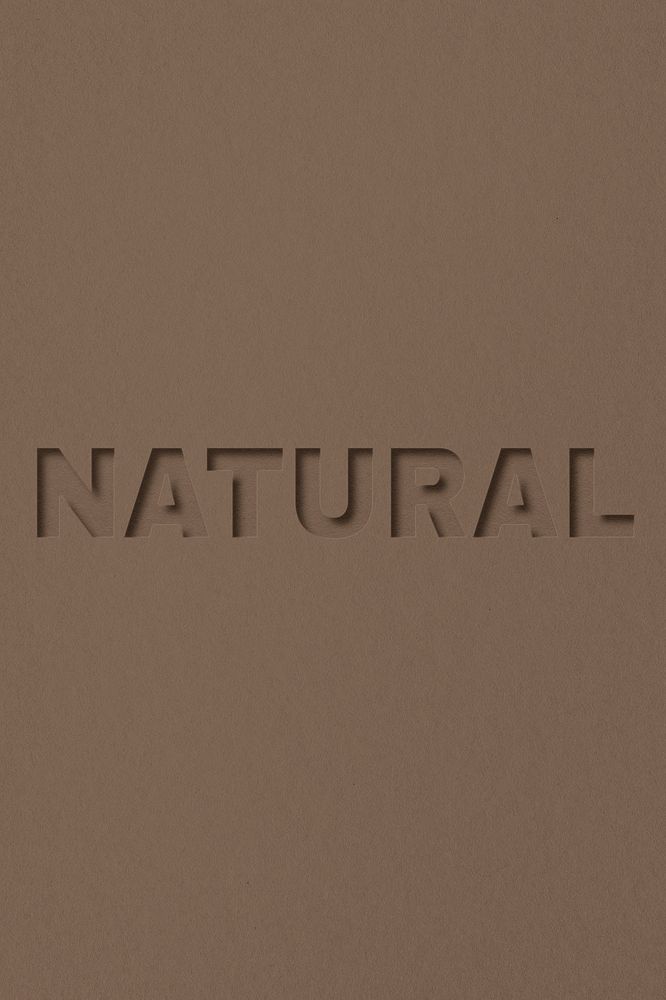 Natural text cut-out font typography
