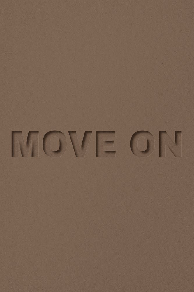 Move on word bold paper cut font typography