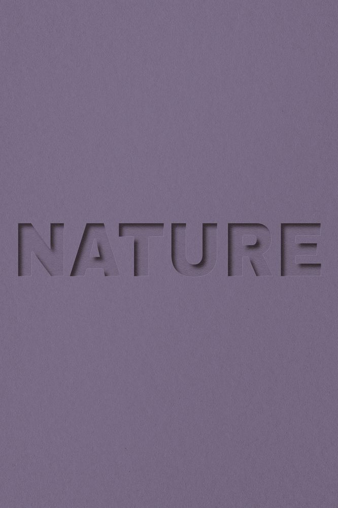 Nature text cut-out font typography