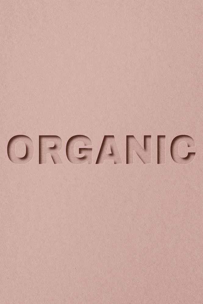 Organic word paper cut lettering