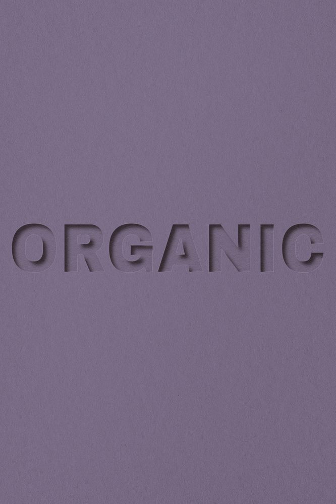 Organic word bold font typography paper texture