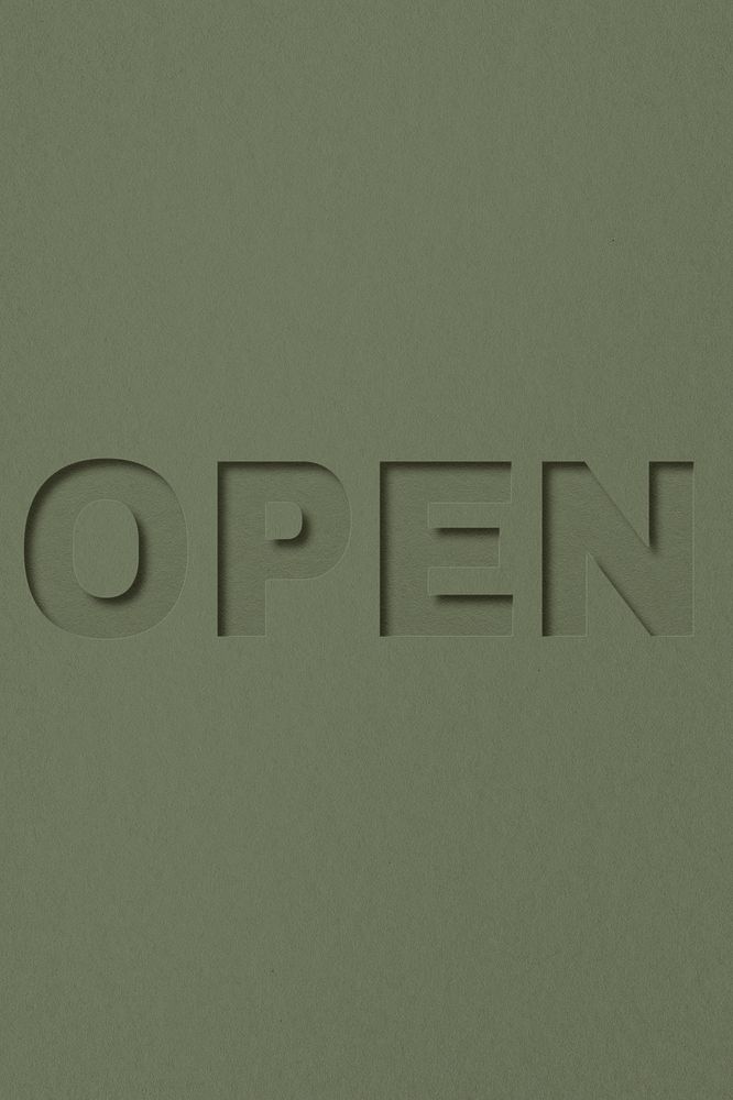 Open text cut-out font typography