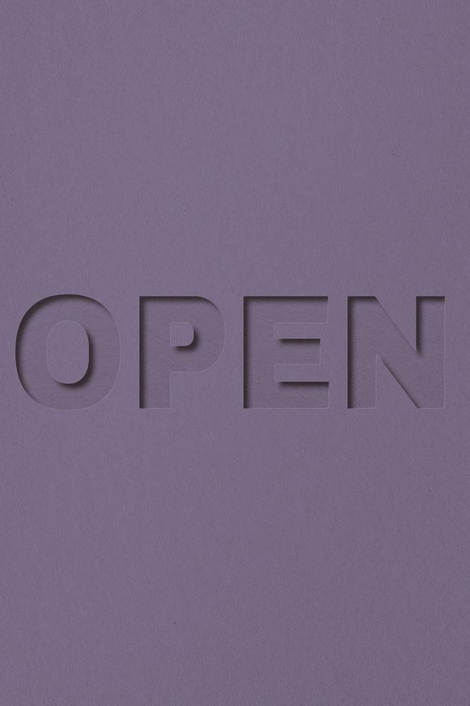 Open word paper cut lettering