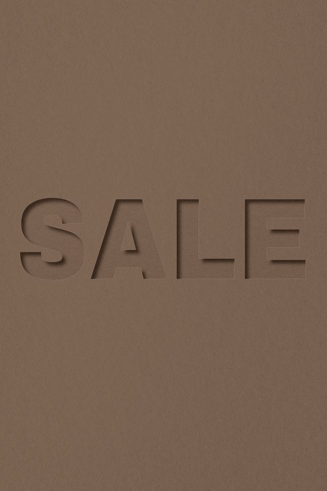 Sale word paper cut lettering