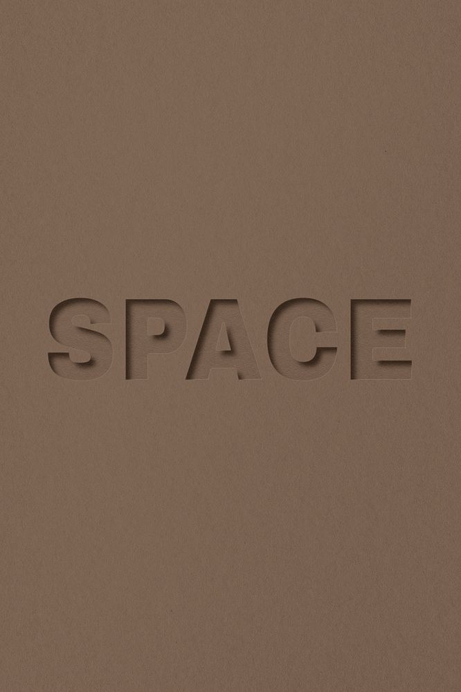 Space word bold font typography paper texture