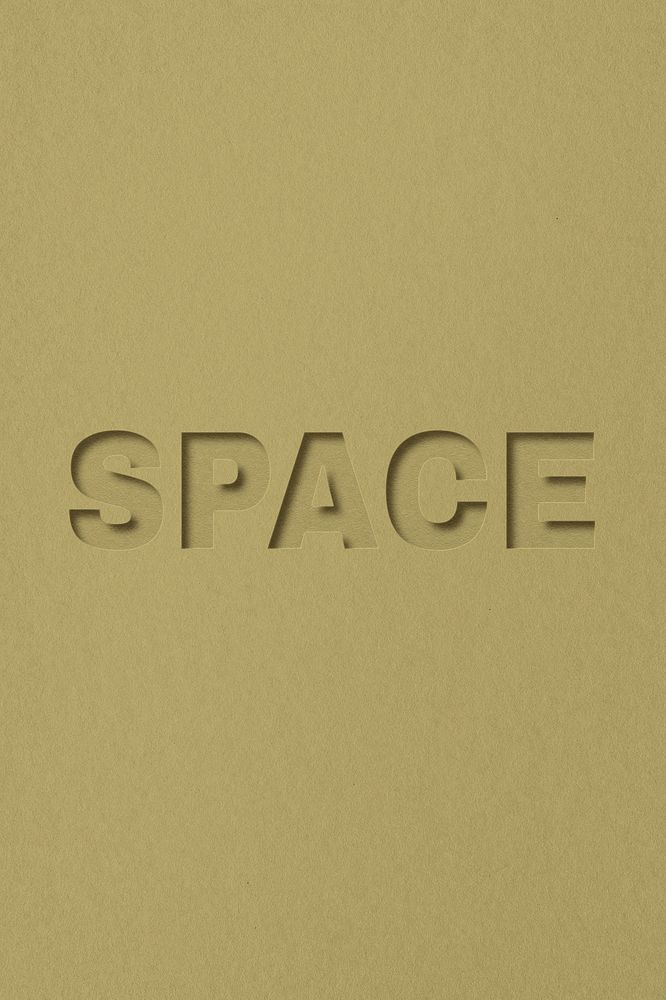 Space text cut-out font typography