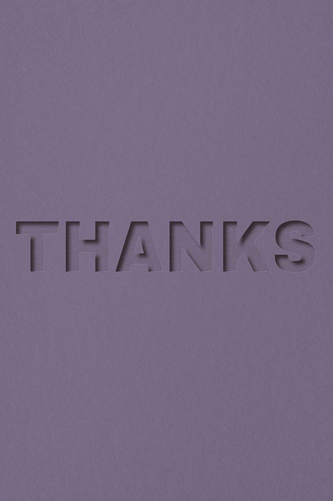 Thanks word bold paper cut font typography