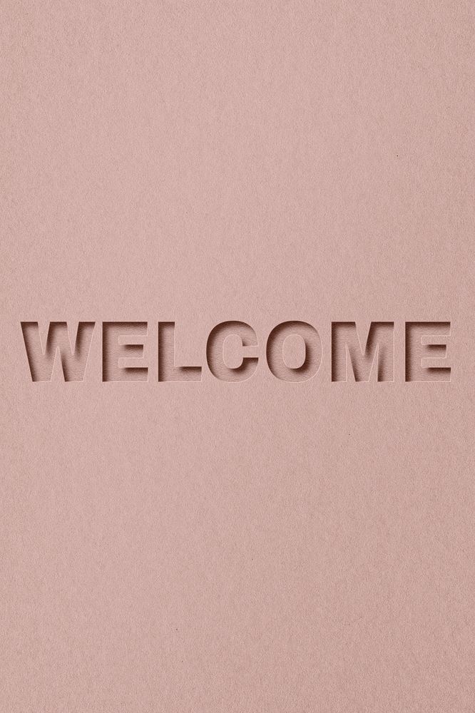 Welcome word bold font typography paper texture