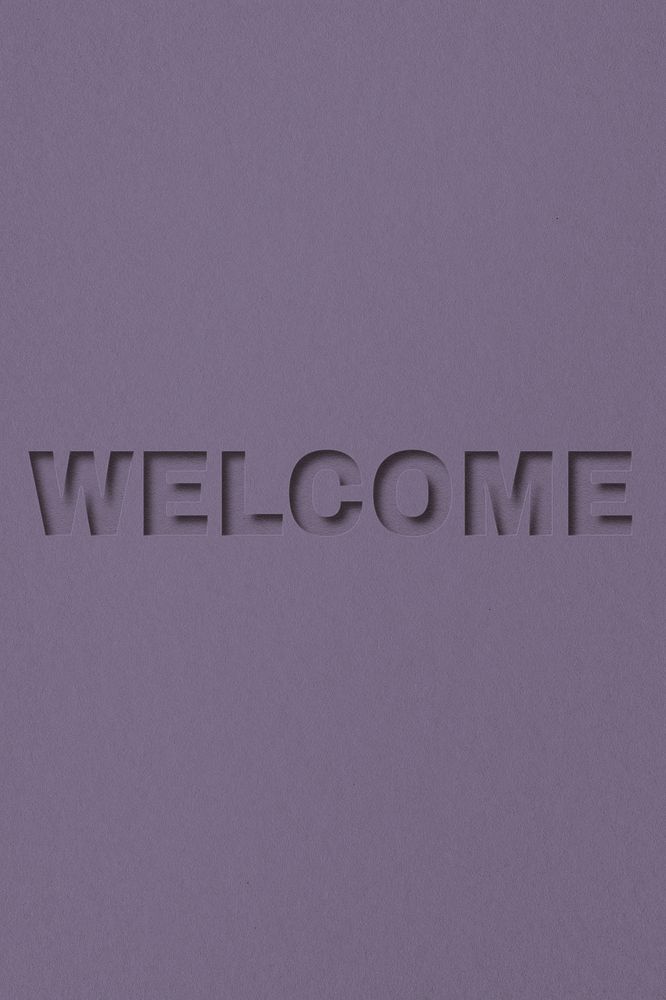Welcome text cut-out font typography
