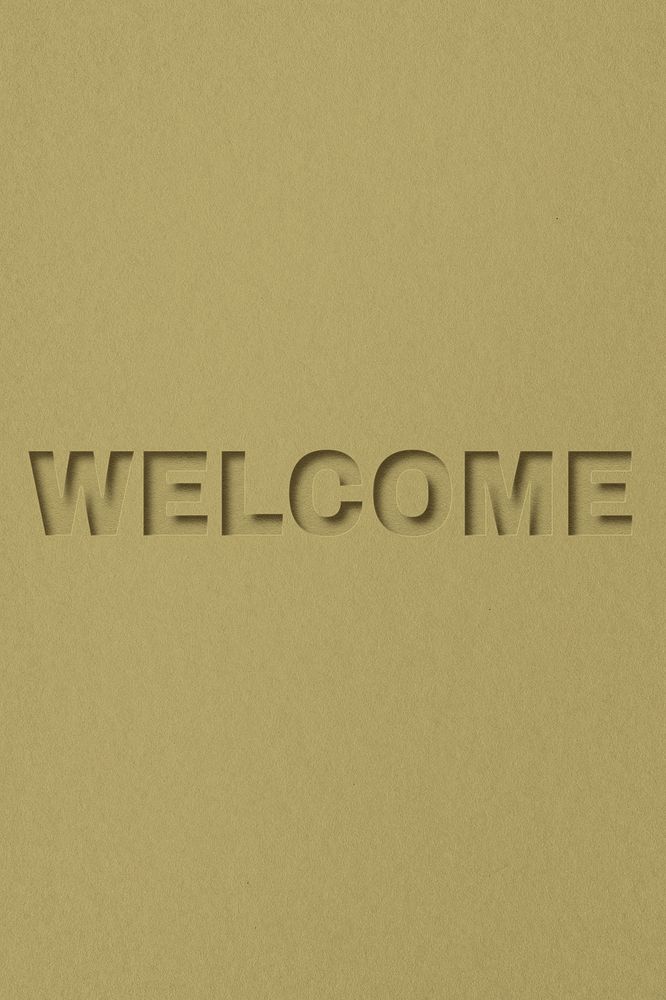 Welcome word paper cut lettering