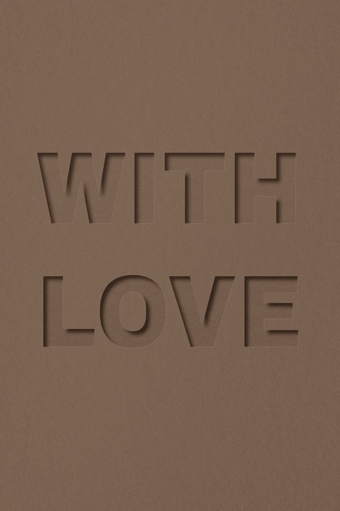 With love word paper cut lettering