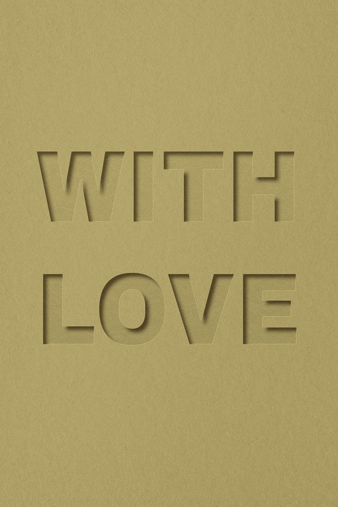 With love word bold font typography paper texture