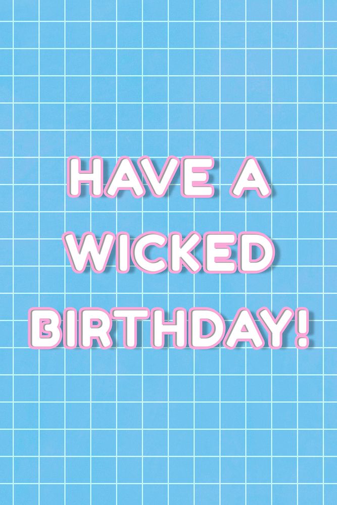 Neon miami 80's have a wicked birthday! bold font grid background