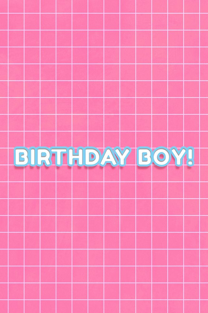 Neon miami 80&rsquo;s bold birthday boy! png word outline typography