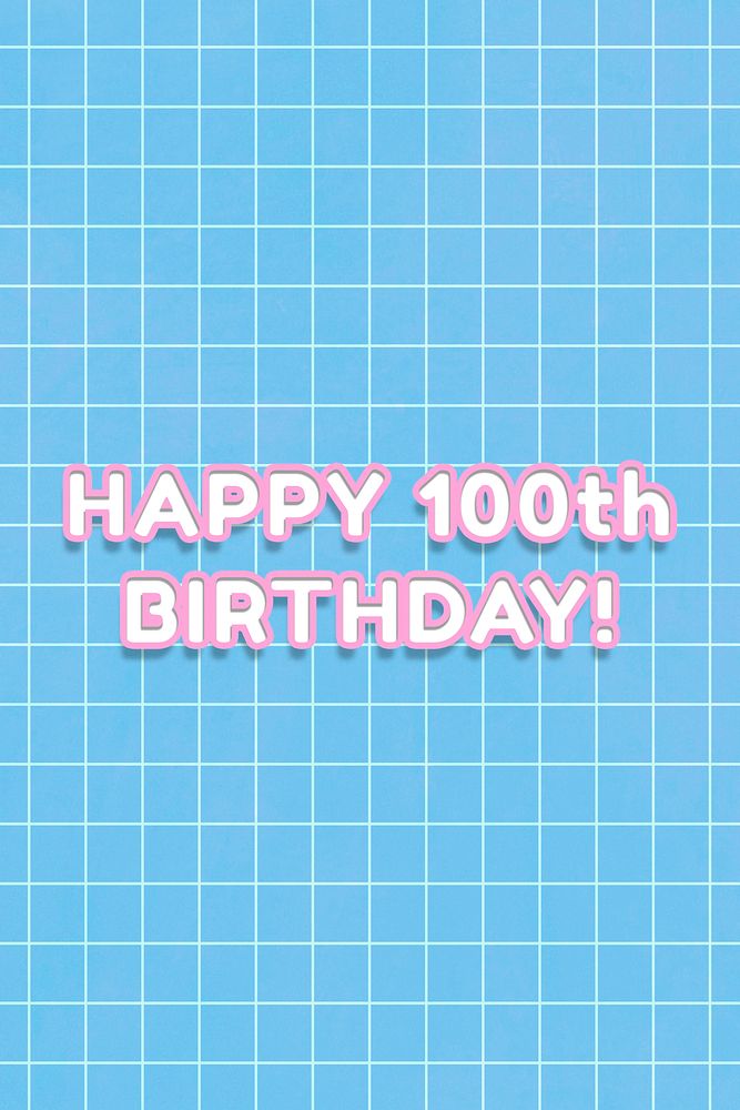 Neon 80&rsquo;s miami happy 100th birthday! word outline typography