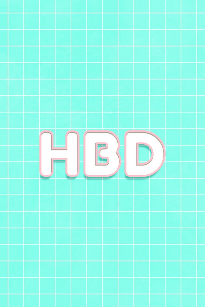 Neon 80&rsquo;s bold miami hbd word outline typography on grid background