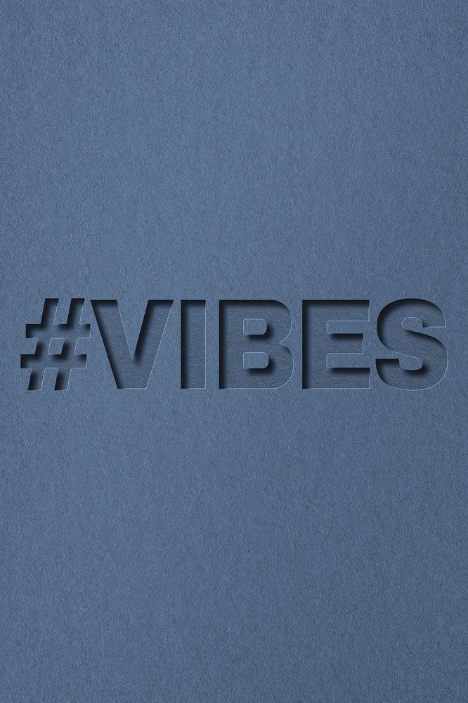 Paper cut #VIBES lettering typography