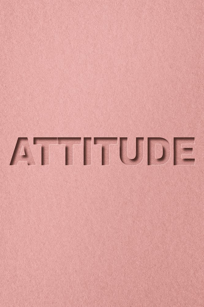 Attitude paper cut font typography