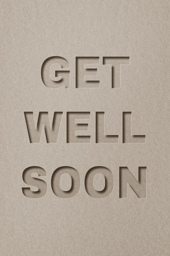 Get well soon lettering paper cut font typography
