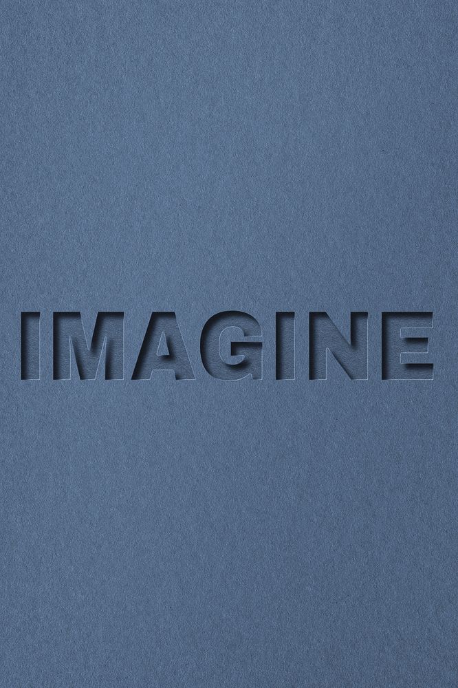 Imagine 3d paper cut font typography