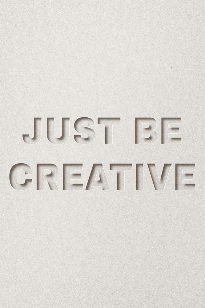 Paper cut just be creative lettering font typography