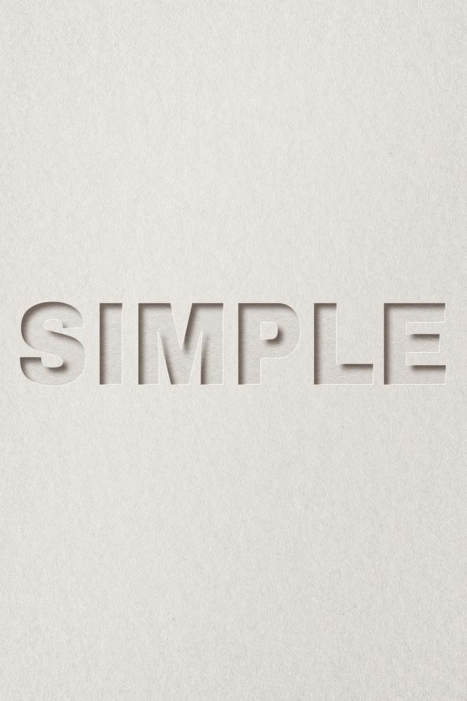 Simple text paper cut font typography