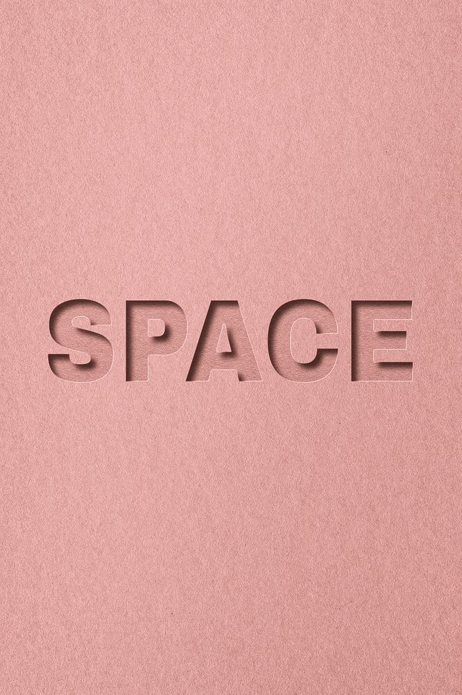 Space word paper cut font typography