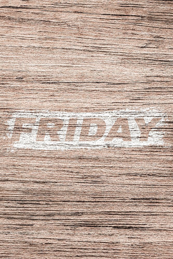 Friday text wood texture brush stroke effect typography