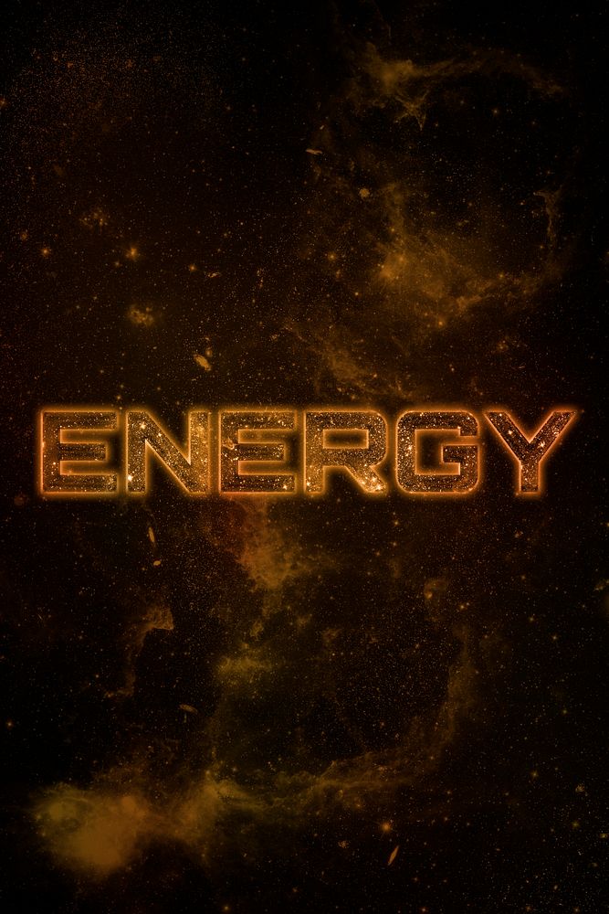 ENERGY word typography brown text