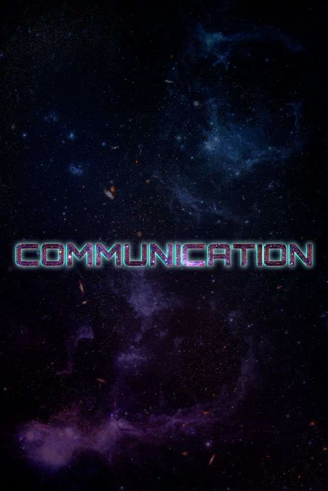 COMMUNICATION word typography blue text