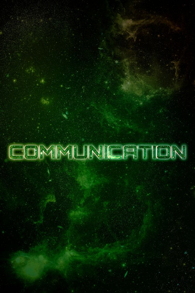 COMMUNICATION word typography green text