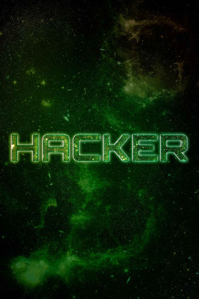HACKER word typography green text