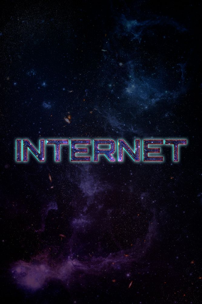INTERNET word typography blue text