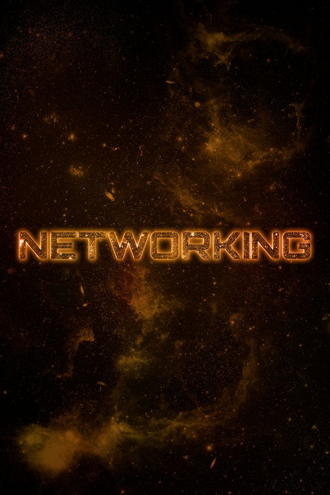 NETWORKING word typography brown text