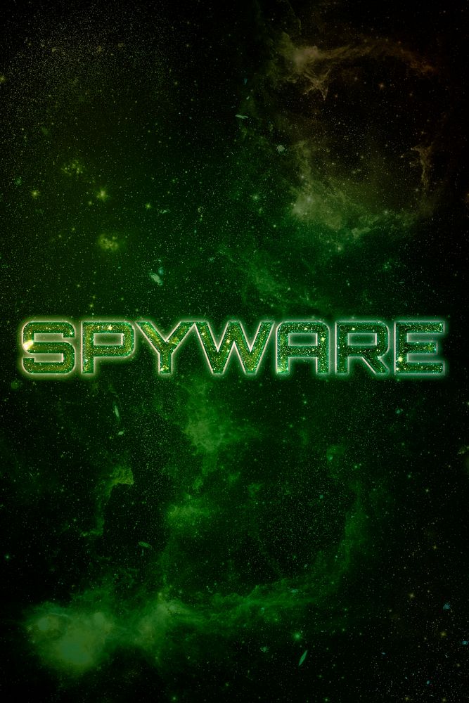SPYWARE word typography green text