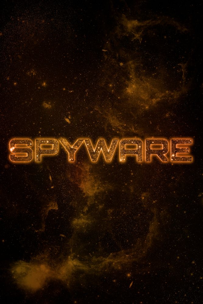 SPYWARE word typography brown text