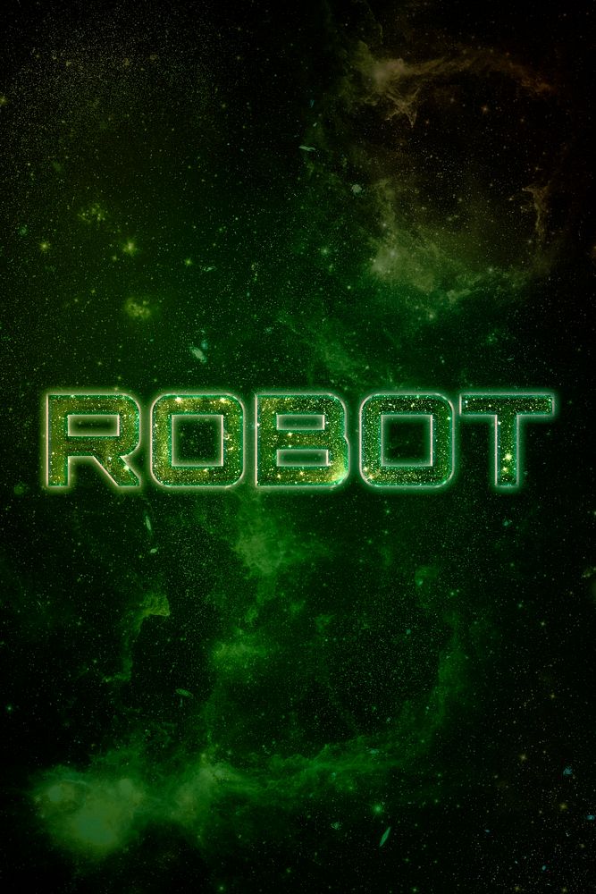 ROBOT word typography green text
