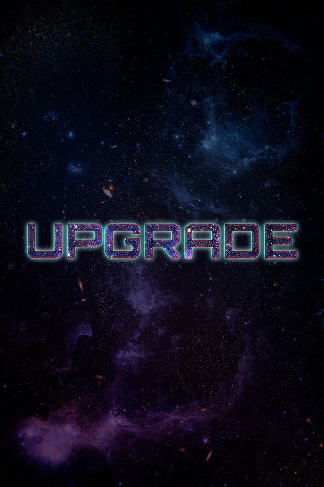 UPGRADE word typography blue text