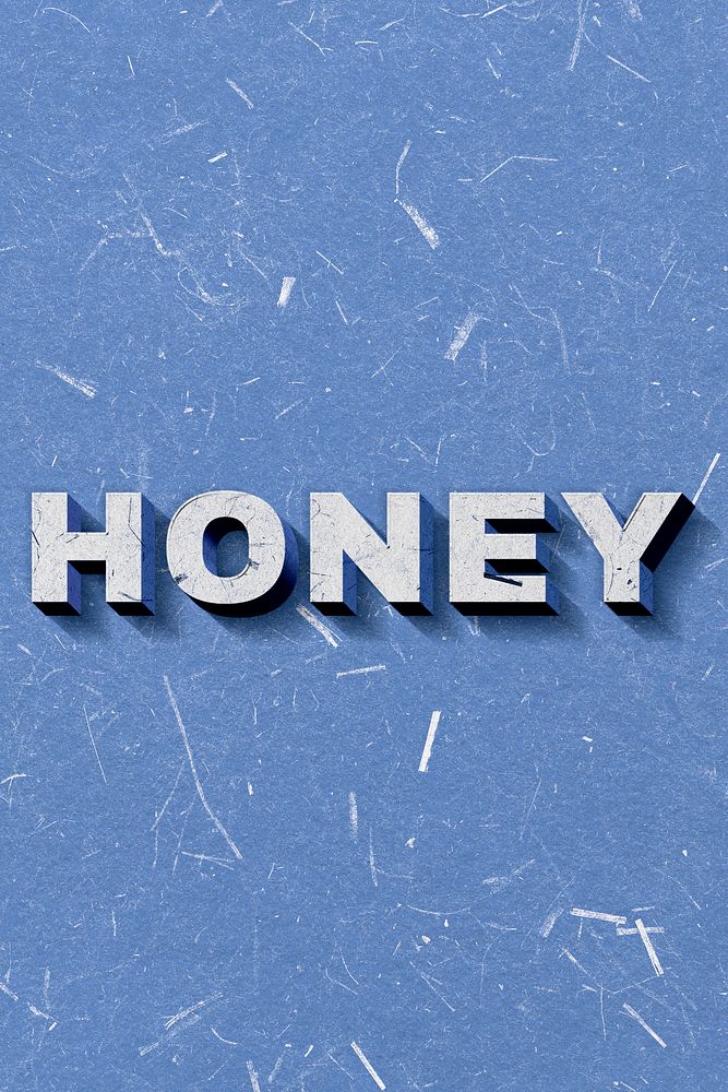 Retro 3D Honey word typography blue banner