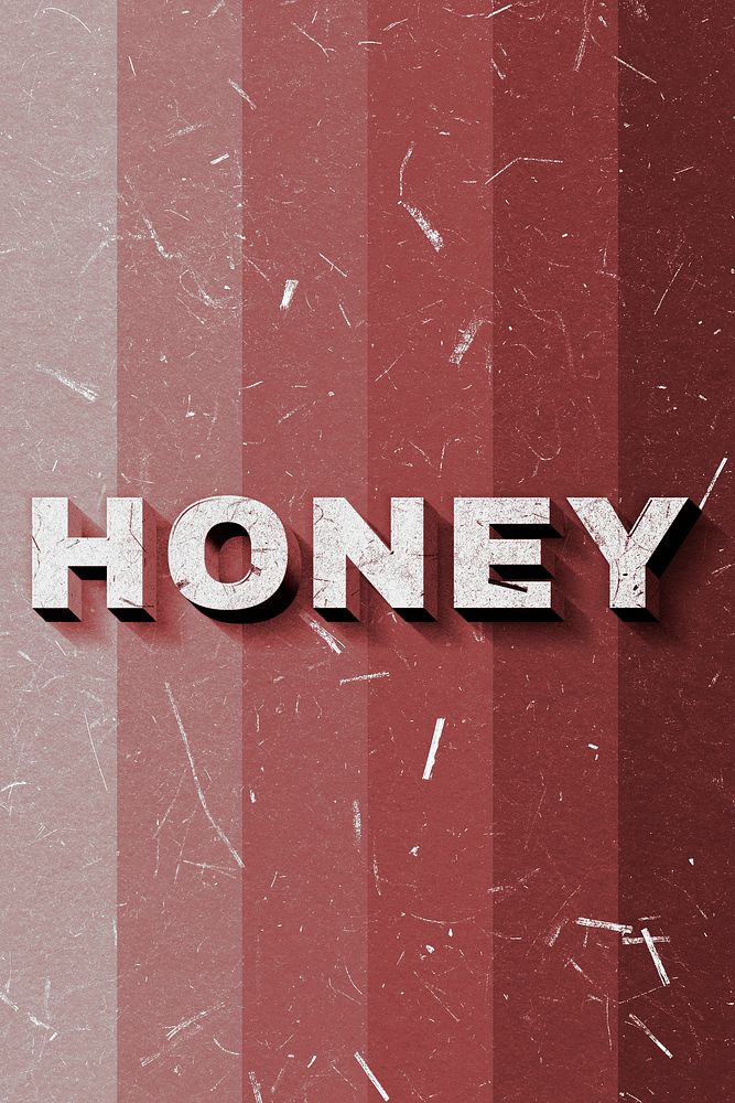 Retro 3D Honey red gradient word banner