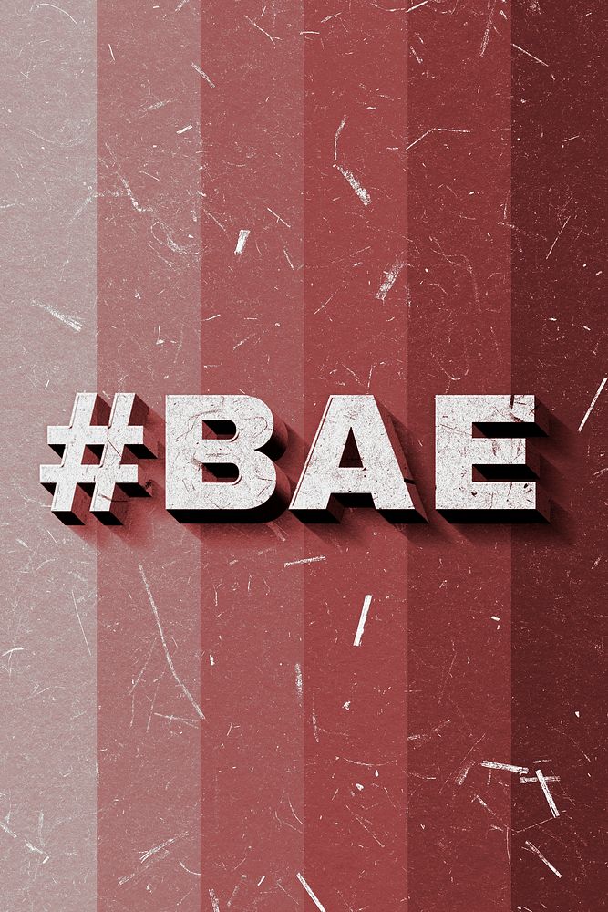 #BAE red gradient 3D vintage text on paper texture