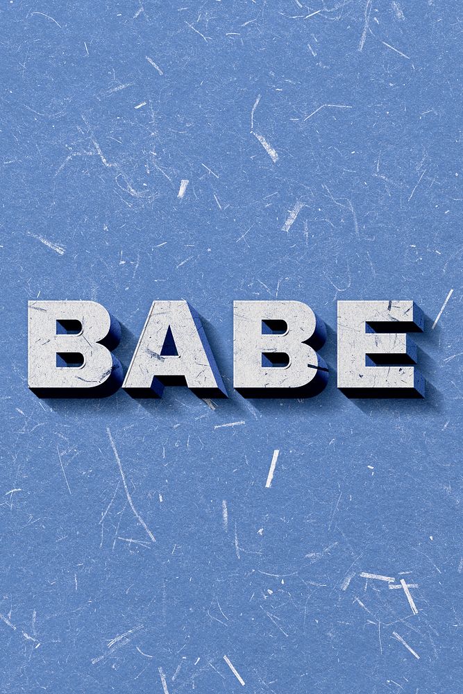 Retro 3D Babe word blue banner