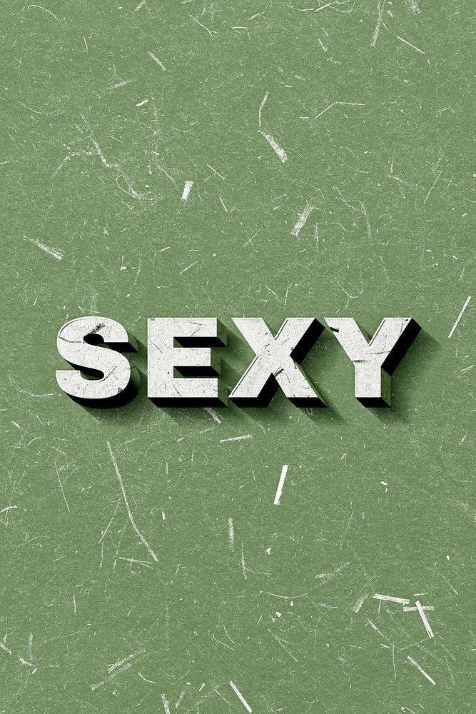 Sexy green word typography on paper texture banner